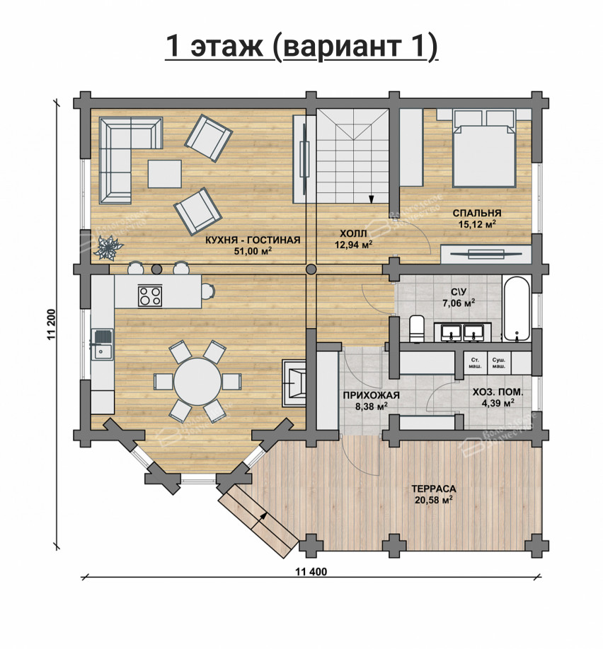Дом из бревна VZ-146